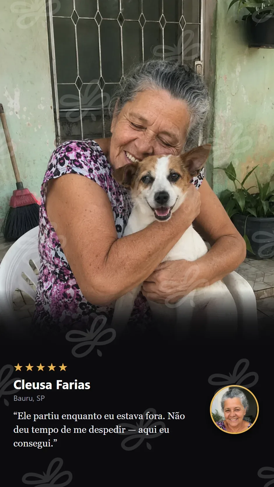 Card de prova social do Reencontro Pet